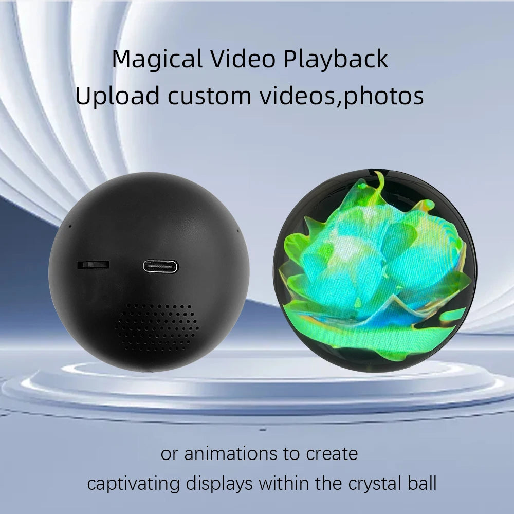 Customizable Video Glass Ball DIY Art Glass Ball Lamp - Spherical Pixel Display, Detachable Video and Sound Game Screen